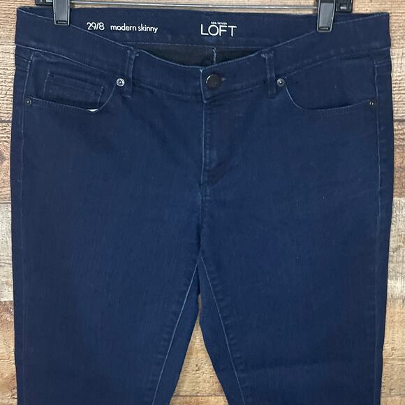 Ann Taylor LOFT Modern Skinny Jeans Dark Blue Size 29 8 - Picture 2 of 7